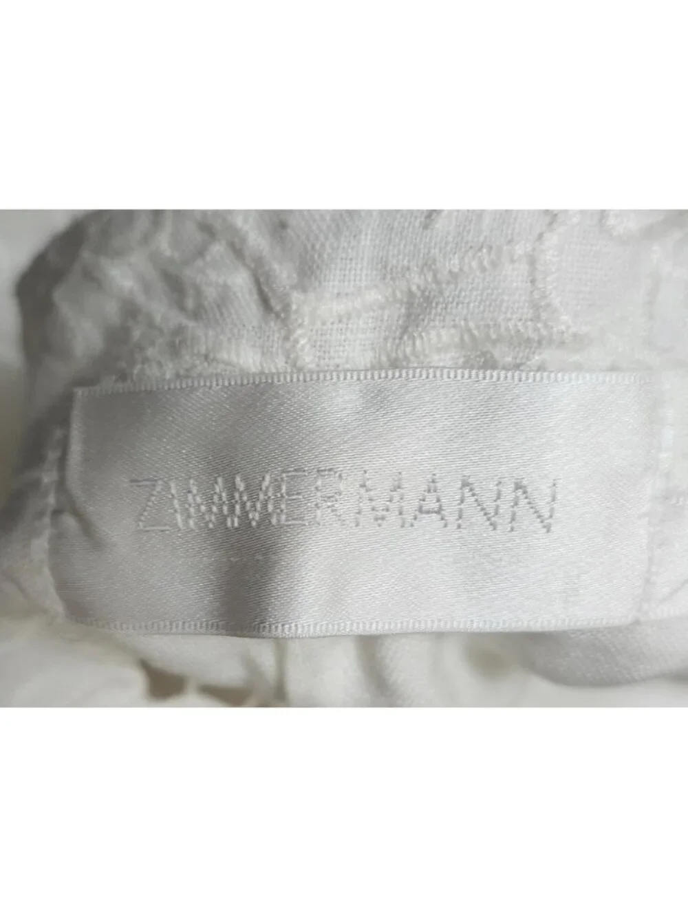 Zimmermann White Linen Lace Romper Playsuit Size 0 /US 4 Floral Embroidered Boho